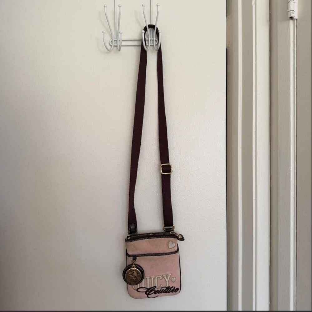 Juicy Couture Blush Pink Crossbody with Brown Strap